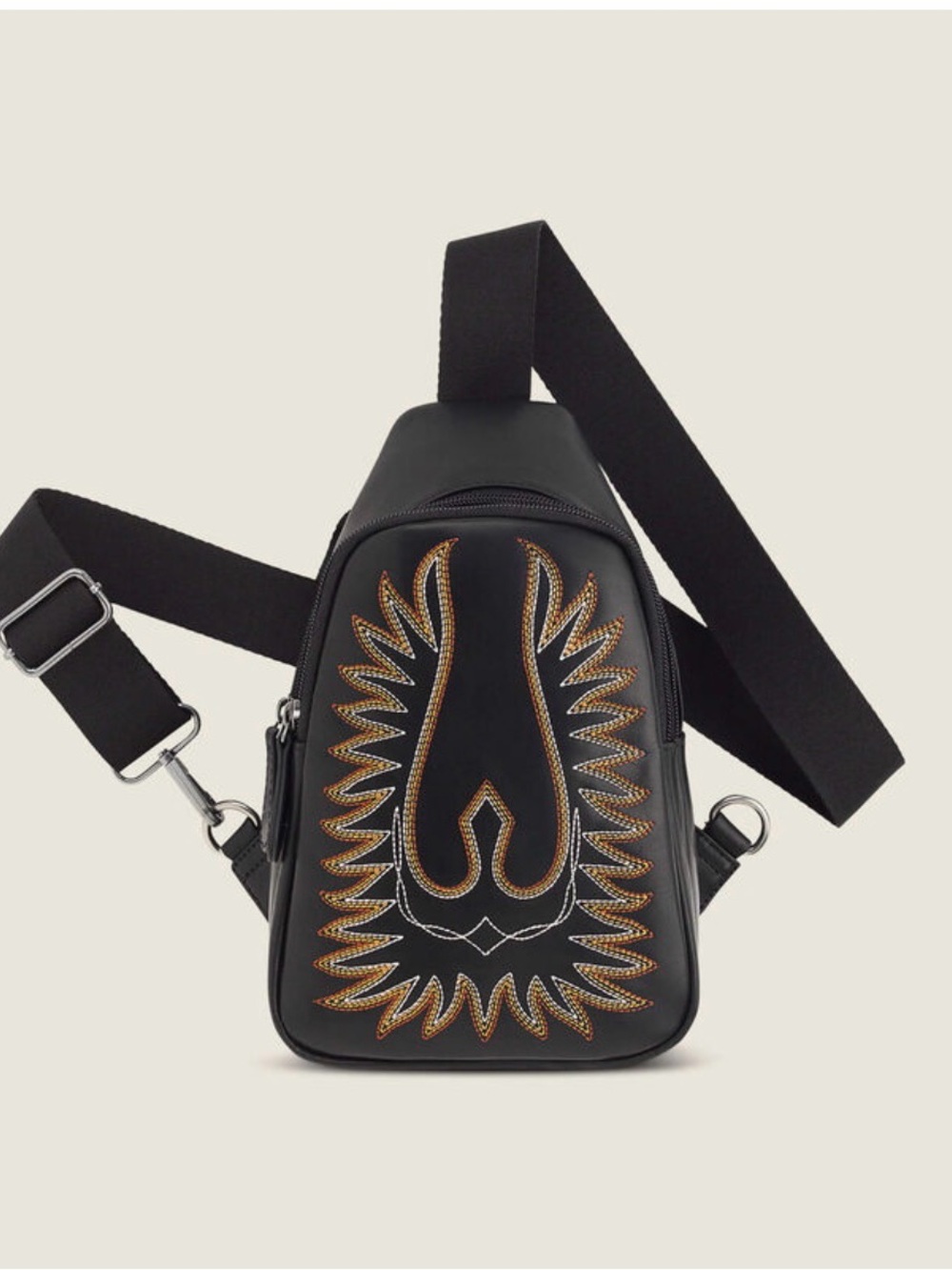 Ariat Black Crossbody Sling Bag with Embroidered Accent